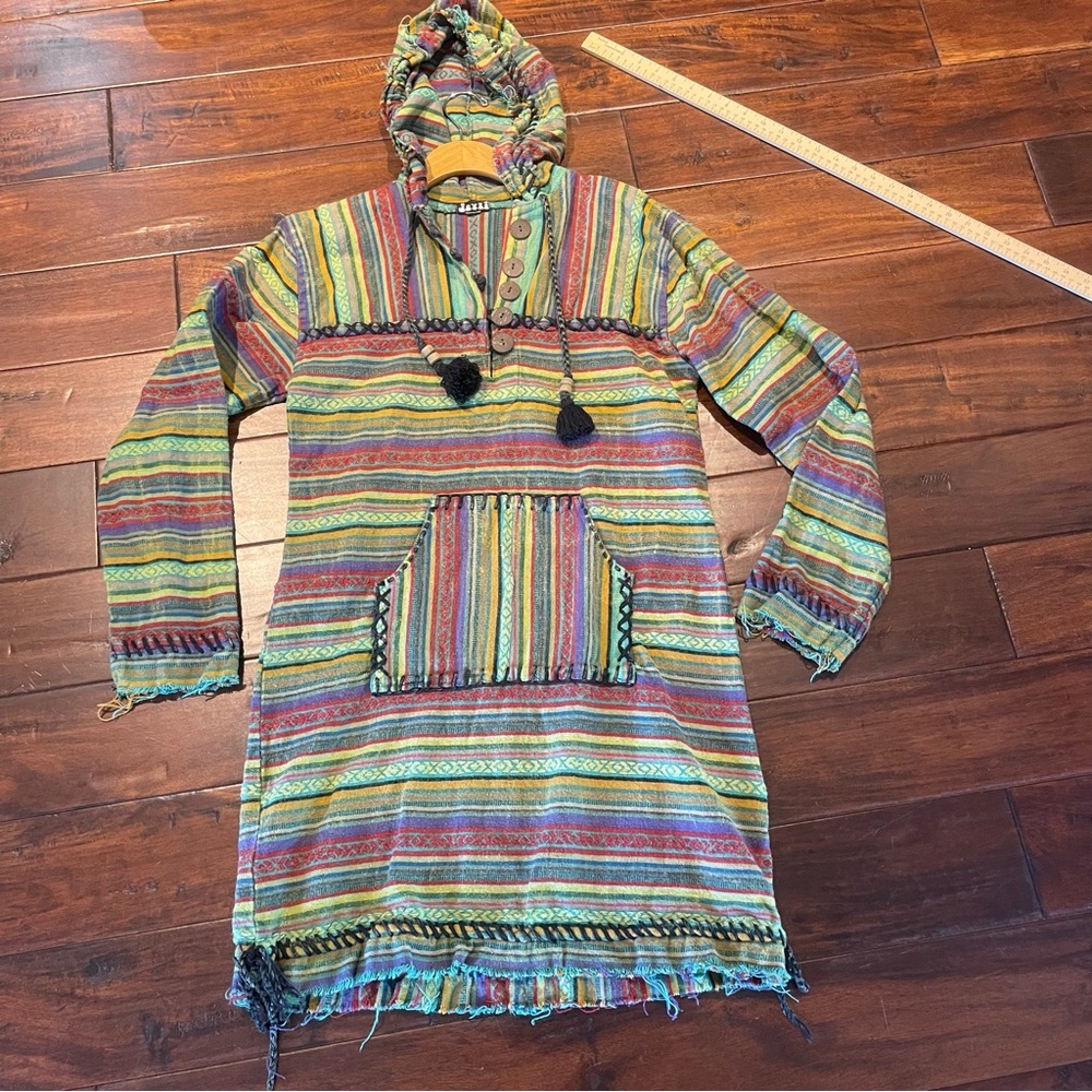 Nepal Jaxli Green and Red Sweatshirt Hoodie Tunic xl but more M size Unisex